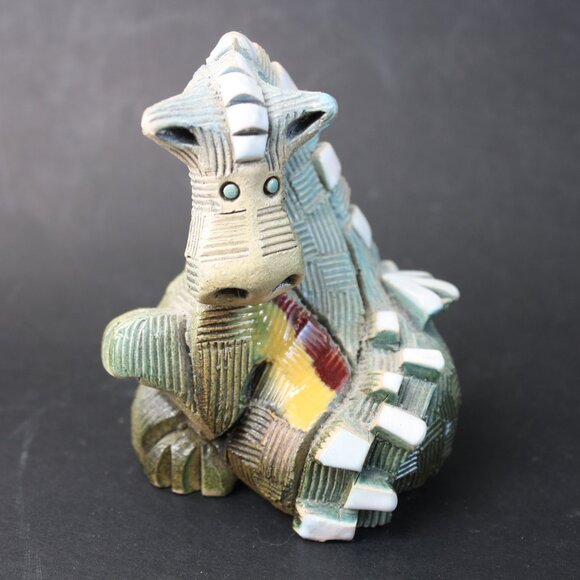 Artesania Rinconada Other - Artesania Rinconada Dragon Art Pottery Uruguay Folk Art Handcarved Handpainted
